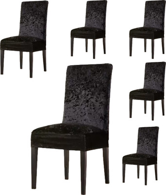 QUIRKYHUB Polycotton Plain 1 Seater Chair Cover(Black Pack of 6)