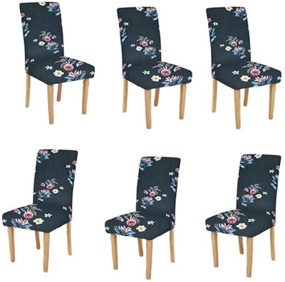 TURIYA Polycotton, Synthetic 1 Seater Chair Floral Cover(Pack of 6 Blue, Red)