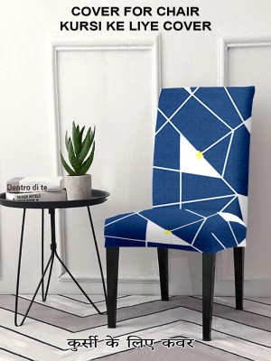 Cortina Polyester Abstract Chair Cover(Blue, Clear Pack of 1)