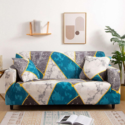 tansh Polyester Geometric 3+1+1 Seater Sofa Cover(Multicolor Pack of 3)