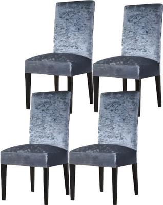 QUIRKYHUB Polycotton Plain 1 Seater Chair Cover(Dark Grey Pack of 4)