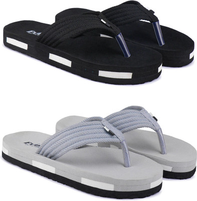 EVOK Men Mens Comfortable Trending And Stylish Multicolor Embozing Flipflop (Pack Of 2) Slippers(Multicolor , 7)