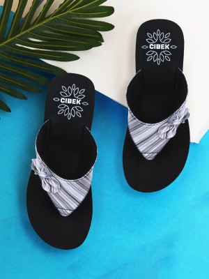 CIBEK Women Flip Flops(Black , 6)