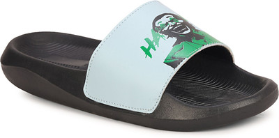 Foot Print Men Slides(Blue , 8)