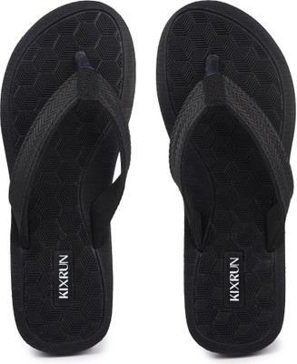 Kixrun Women Flip Flops(Black , 7)