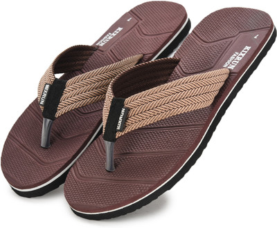 Kixrun Men Flip Flops(Brown , 6)