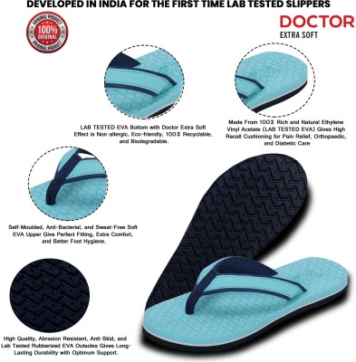 DOCTOR EXTRA SOFT Women Women's Slippers with Bounce Back Technology Orthopaedic and Diabetic MCR D-03 Flip Flops(Green 9)