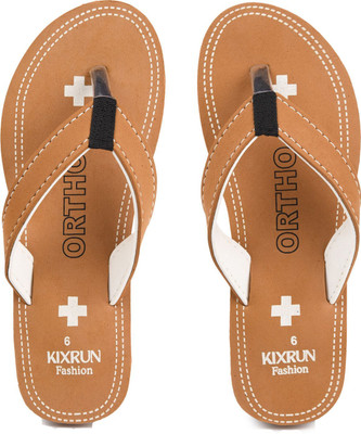 Kixrun Women Flip Flops(Tan , 8)