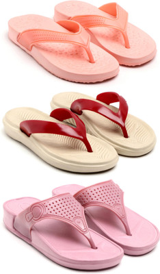 TAFFRAL Women Flip Flops(Multicolor , 5)