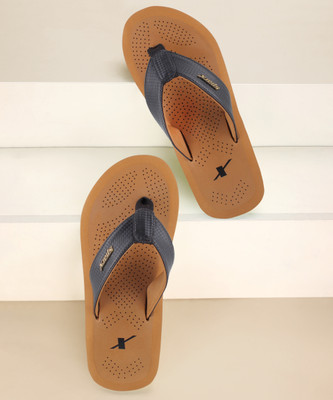 Sparx Men Flip Flops(Brown, Black , 8)