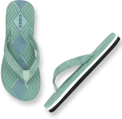 CIBEK Women Flip Flops(Green , 5)