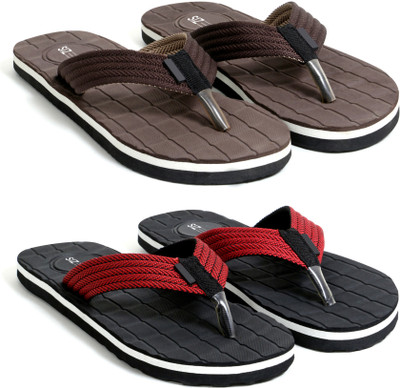 SIZEONE Men Flip Flops(Multicolor , 6)