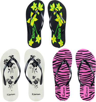Kixrun Women Flip Flops(Multicolor , 7)