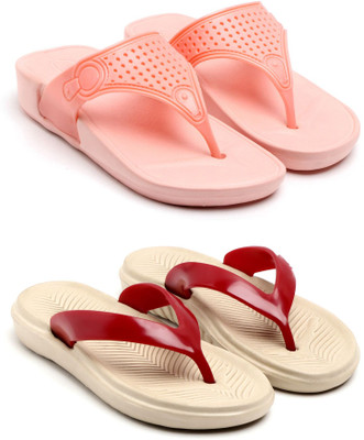 GENVE Women Flip Flops(Multicolor , 6)
