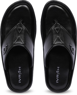 IVRAH Men Mens Trendy|Durable|Casual Wear|Party Wear|High Quality|Comfortable Sandals & Slippers(Black 10)