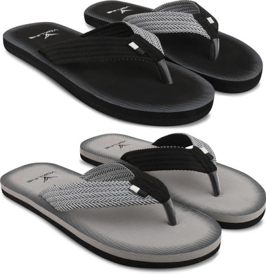 EVOK Men Mens Comfortable Trending And Stylish Multicolor Embozing Flipflop (Pack Of 2) Slippers(Multicolor , 10)