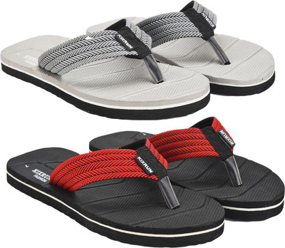 Kixrun Men Slippers(Grey, Black , 8)