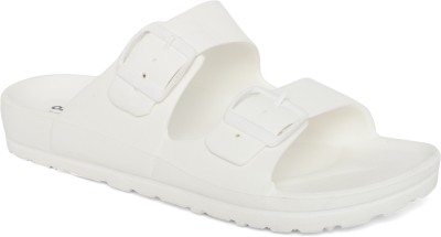 OZZOH Men Slides(White , 6)