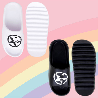Dee Rook Men Slides(White, Black , 10)