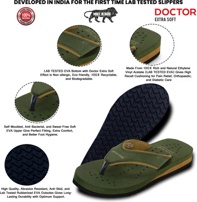 DOCTOR EXTRA SOFT Women DOCTOR EXTRA SOFT Ortho Care Diabetic Orthopaedic Comfort Dr Slippers and Flipflops For Women's and Girl's Flip Flops(Green , 5)