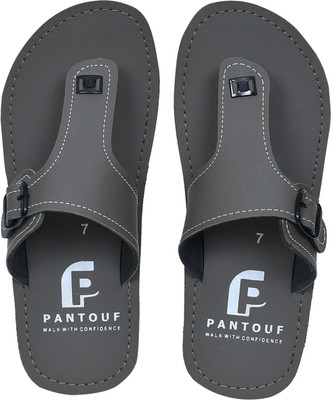 pantouf Men Flip Flops(Grey , 6)