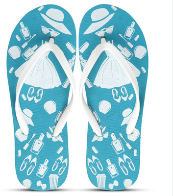 Indrawati Women Flip Flops(Blue , 8)