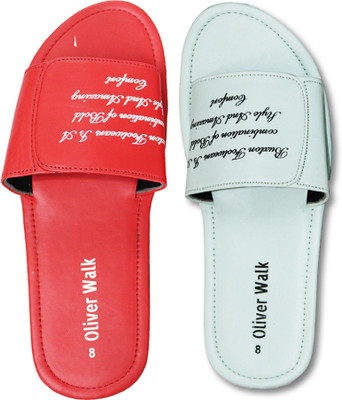 OLIVER WALK Men Slides(Red , 6)