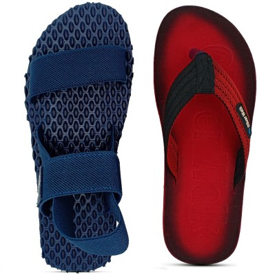 OLIVER WALK Men Slippers(Blue, Red 9)