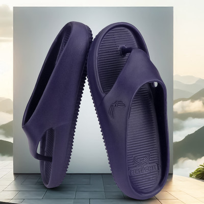 BERSACHE Men Flip Flops(Grey , 8)