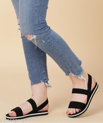 SHIPEE Women Flats(Black , 9)