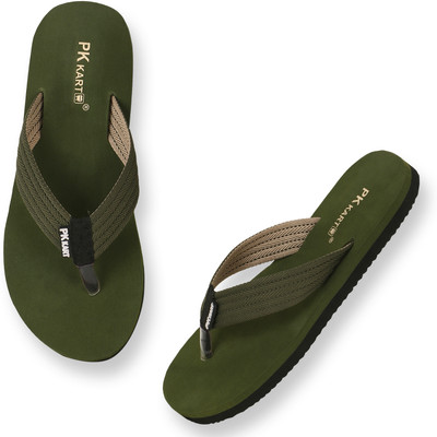 house of common Men Flip Flops(Green , 8)