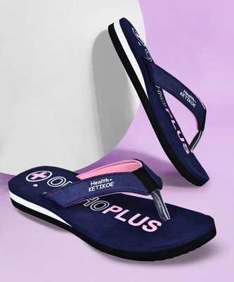 WALKUM Women Slippers(Navy , 5)