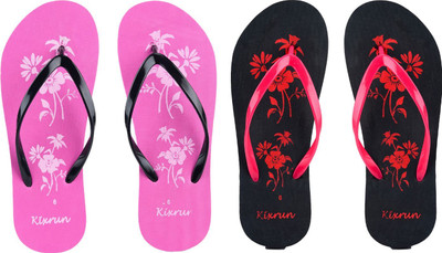 Kixrun Women Flip Flops(Multicolor , 7)