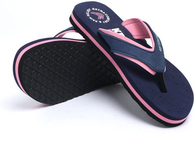 KETIKOE Women Flip Flops(Navy, Pink , 8)