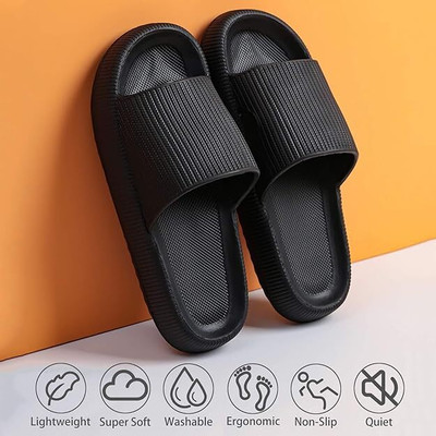 Dee Rook Men Slides(Black , 6)