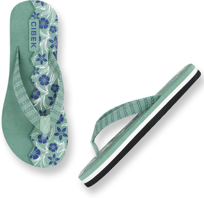 CIBEK Women Flip Flops(Green , 7)