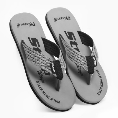 PKKART Men Flip Flops(Grey , 9)