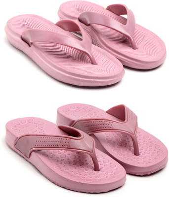 TAFFRAL Women Trending Stylish Lightweight Comfort Combo Slipper Flip Flops(Pink , 7)
