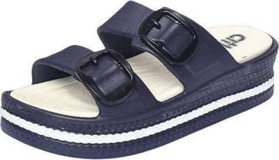 URBOBOX Women Slippers(Navy , 6)