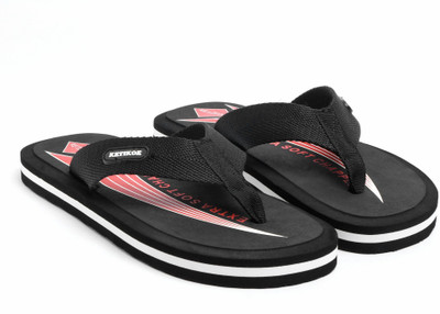 KETIKOE Men Flip Flops(Black , 7)