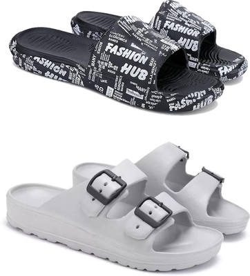 DRACKFOOT Men Slides(Grey , 6)
