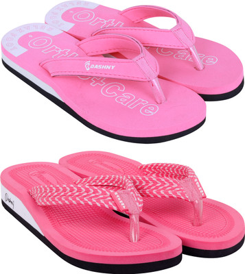 DASHNY Women EXTRA SOFT HEEL Ortho Care Orthopaedic Comfort For Women & Girls Flip Flops Slippers(Pink, Pink , 9)