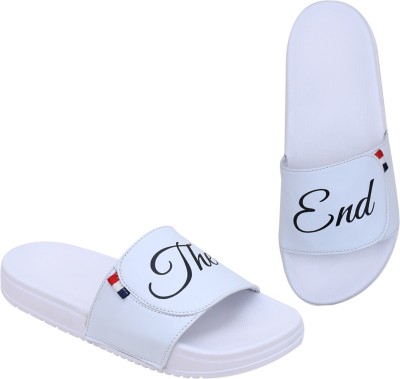 Shoe Me Men Slides(White , 8)