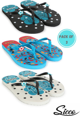 SICCO Daily Use Comfortable Stylish & Trending Slippers For Women and Girls(Pack Of 3) Slippers