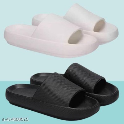 ABJ Fashion Men Slides(Black , 6)