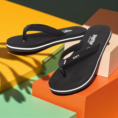 Katty Women Flip Flops(Black , 8)