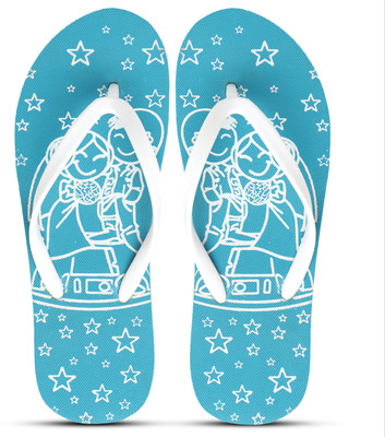 Indrawati Women Flip Flops(Blue , 8)