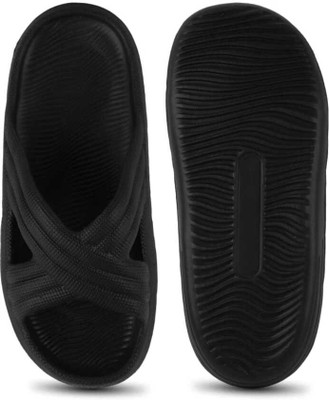LNT FASHION Men Slides(Black , 6)