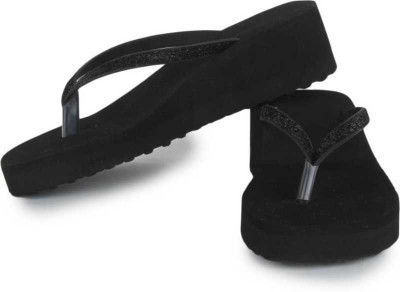 Shoe Lab Women Slides(Black , 8)