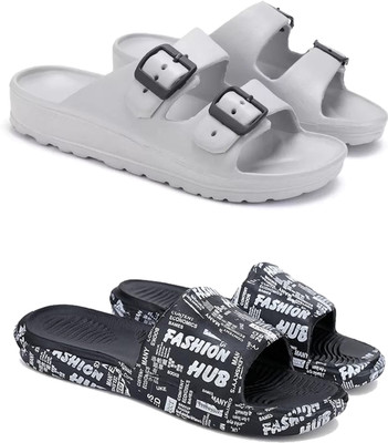 DRACKFOOT Men Slides(Black , 8)
